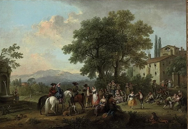 Danza in un paesaggio all'italiana